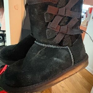 Koolaburra Black Suede Boots with Lace Detail